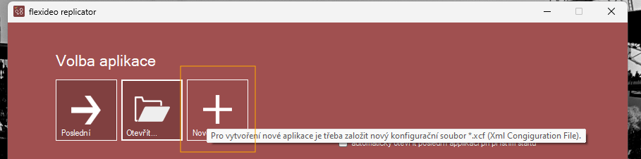 Nová aplikace