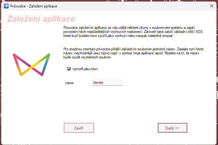 Jméno nové aplikace
